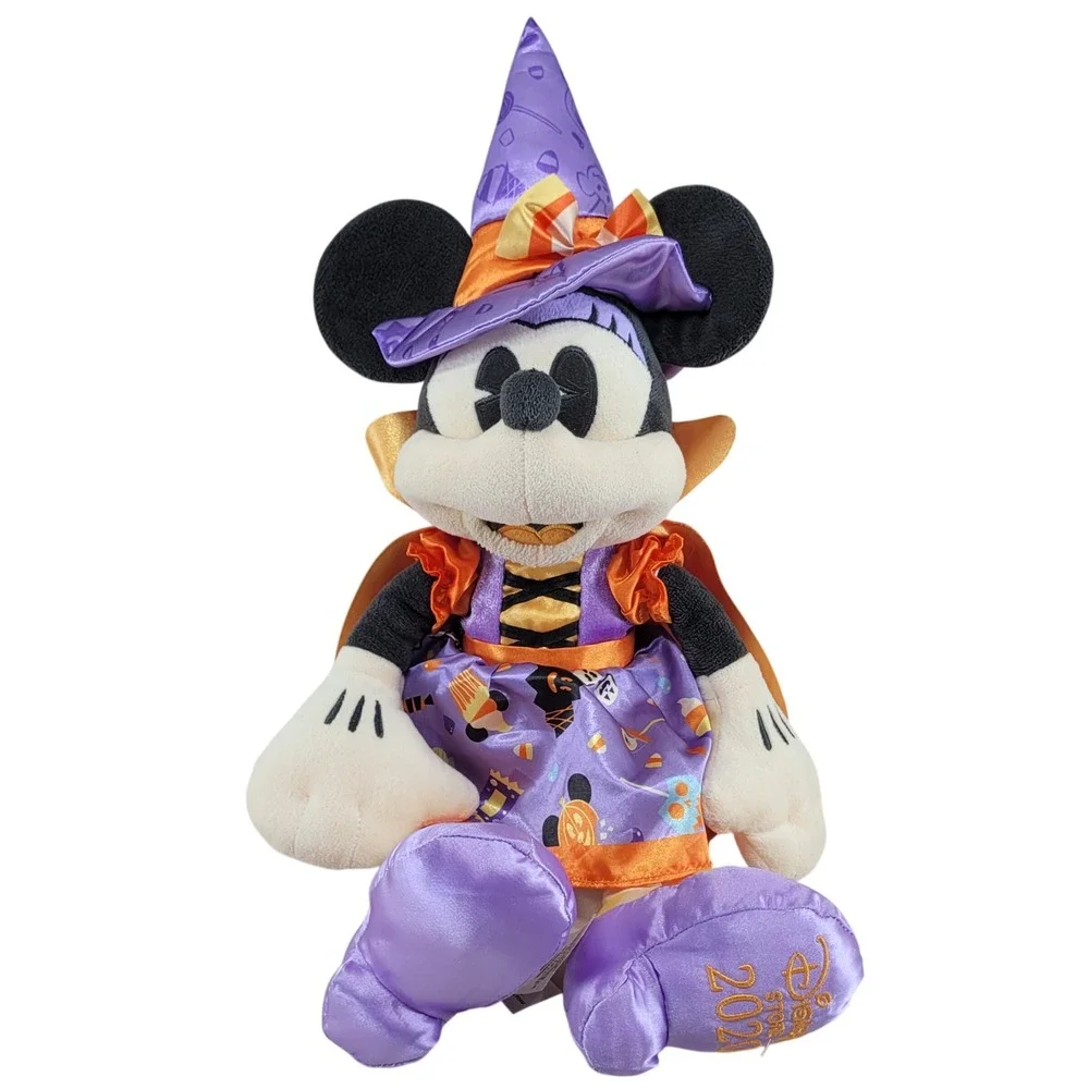 Disney Store Minnie Mouse Plush Purple Halloween Witch Costume 2020 Cape